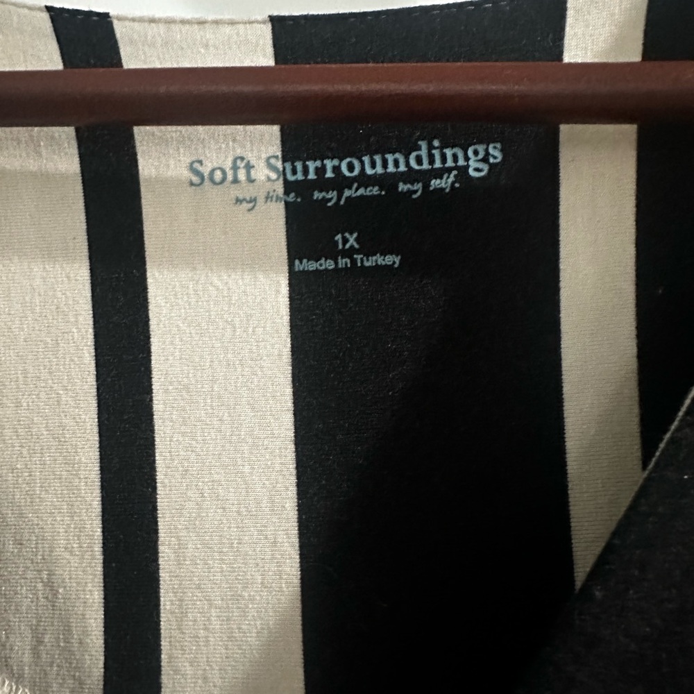 Striped Black and Cream Dress - Picture 2 of 2